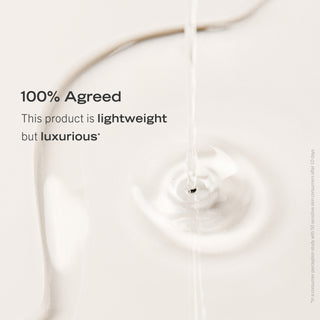 Consistency of After-Shower Nourishing Body Oil.  100% Agree that this product is lightweight but luxurious.