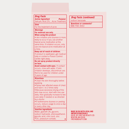 Body Acne Clearing Mist 2% Salicylic Acid