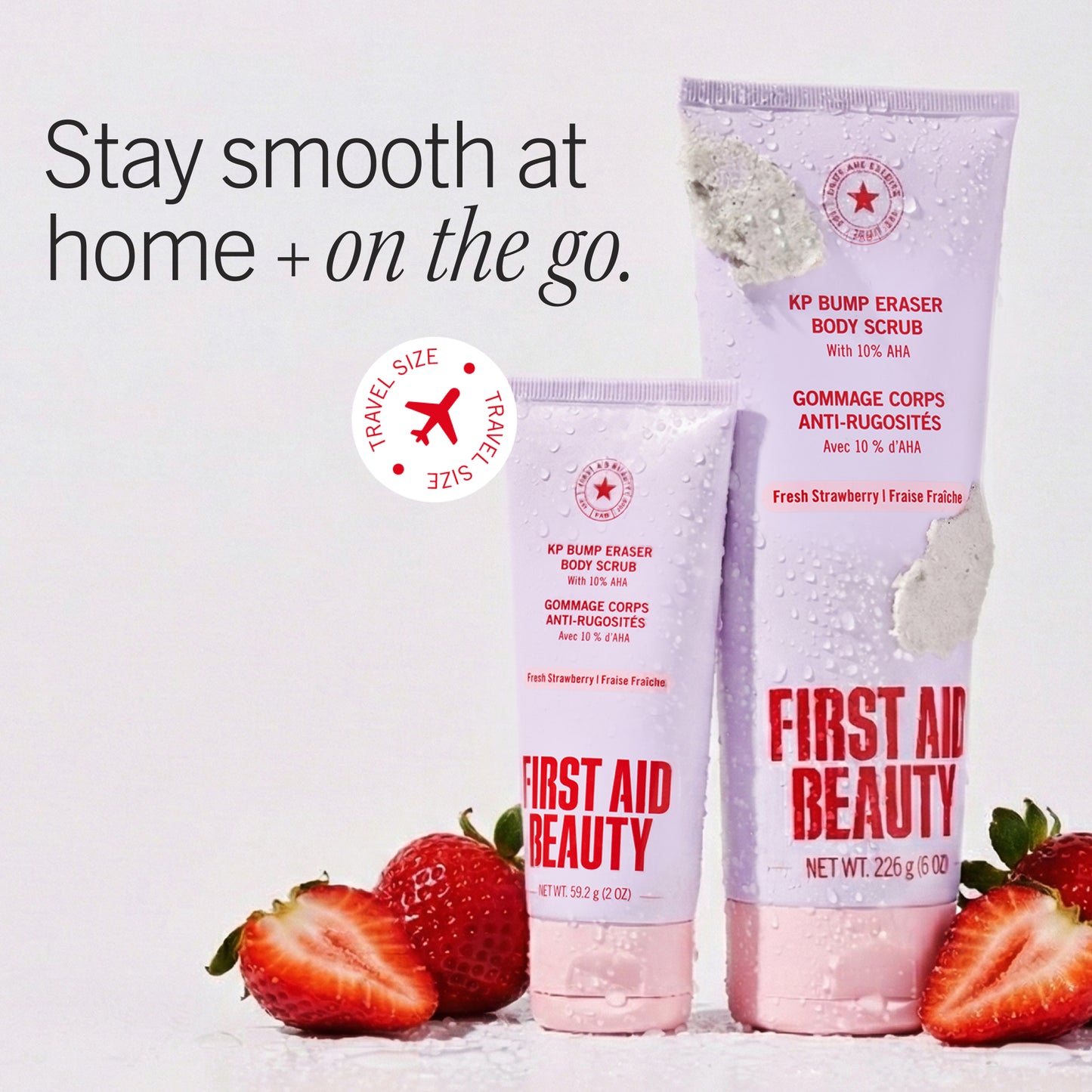 KP Bump Eraser Body Scrub 10% AHA Fresh Strawberry Travel Size