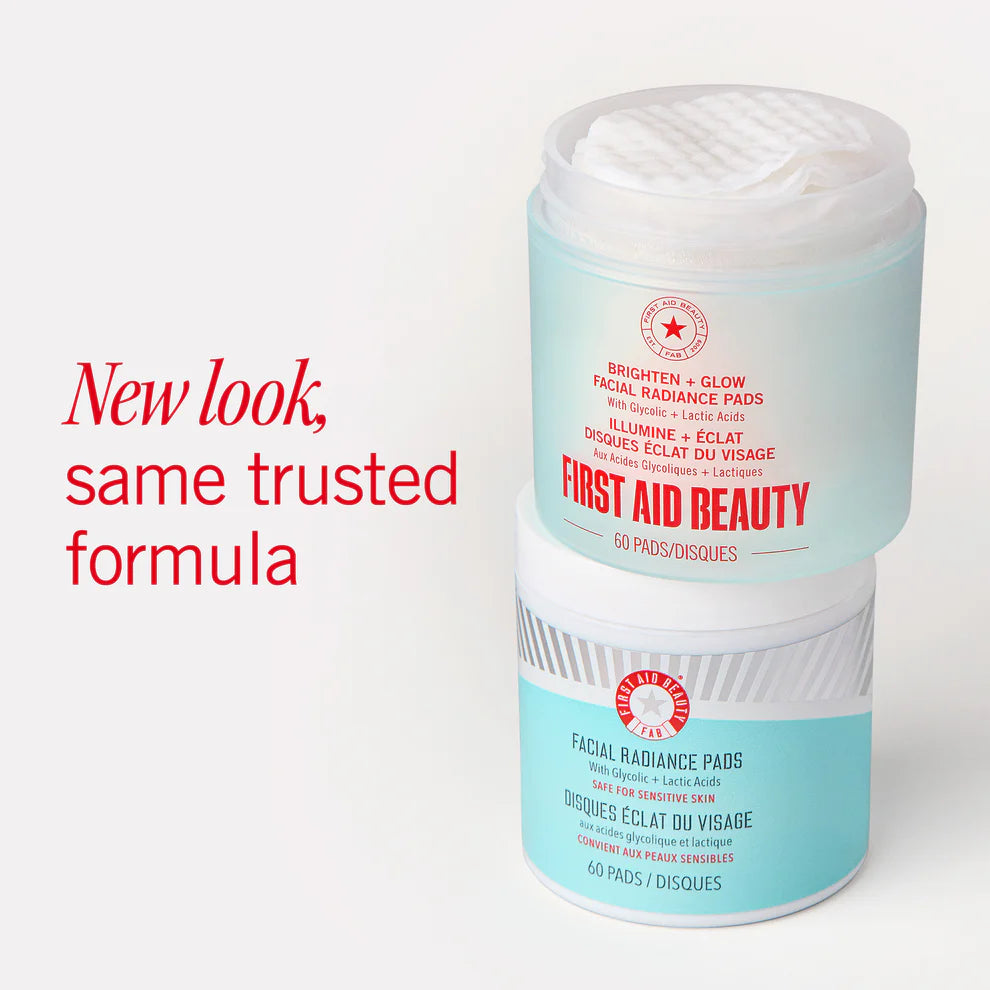 Facial Radiance Pads applied to skin for brightening