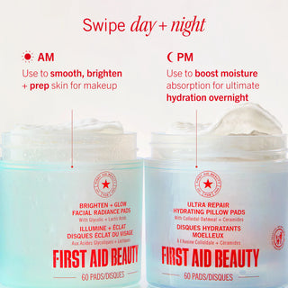 Brighten + Glow Facial Radiance Pads with Glycolic + Lactic Acids 90 Count
