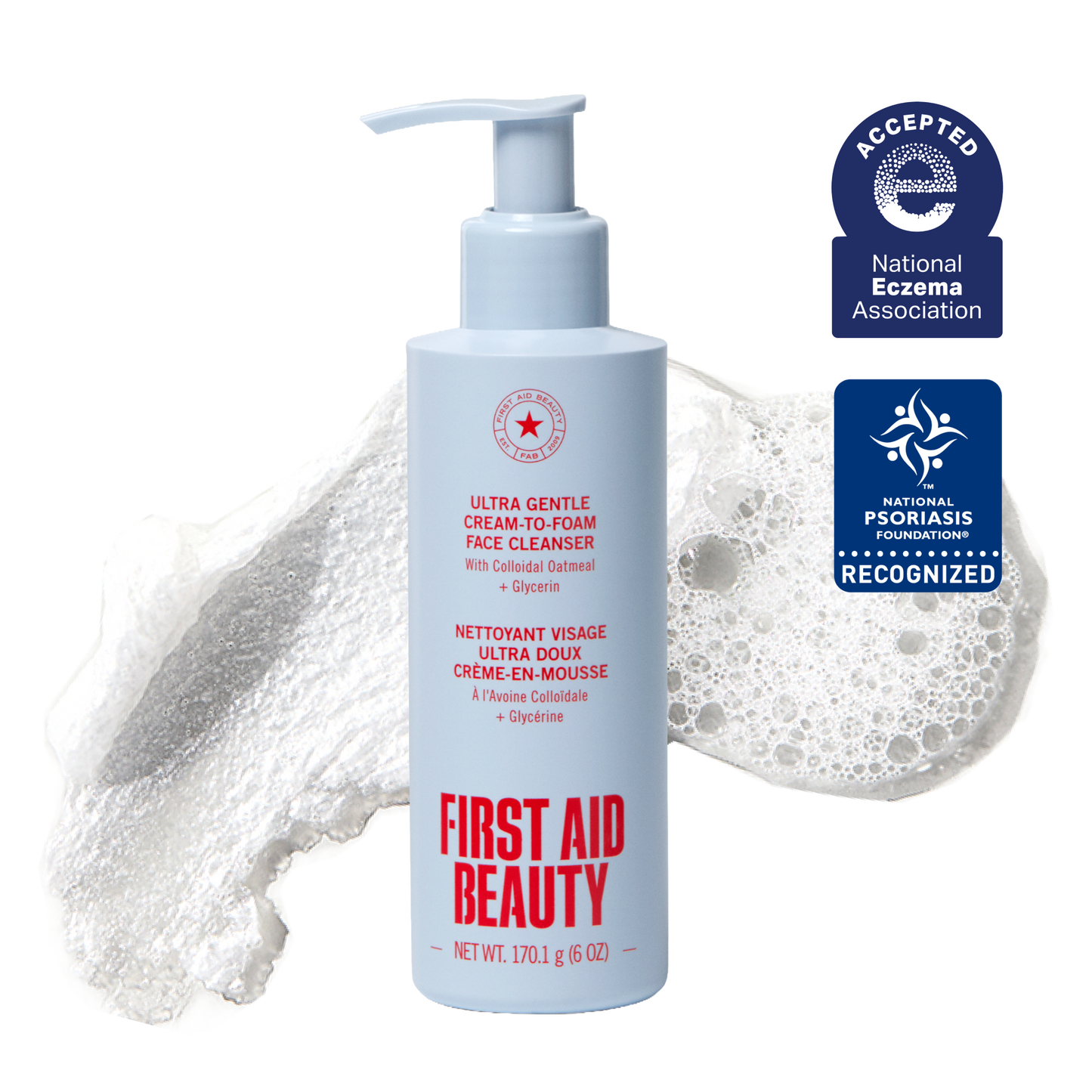 Ultra Gentle Cream-to-Foam Face Cleanser with Colloidal Oatmeal + Glycerin