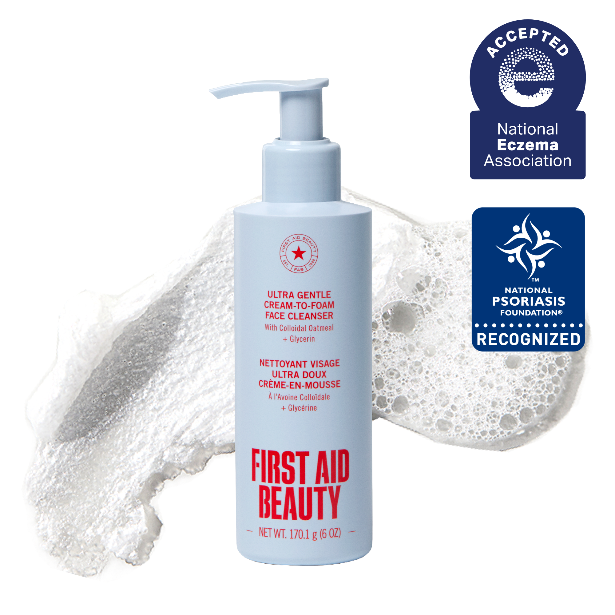 Ultra Gentle Cream-to-Foam Face Cleanser with Colloidal Oatmeal + Glycerin